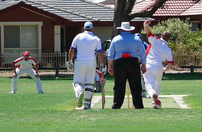 Hilly about to take his 1st wicket vs ASCA 140210.jpg