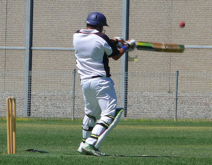 Aaron Roling hits a six vs ASCA U23s 130211.jpg