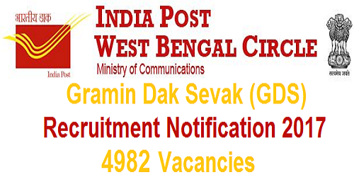 West bengal postal Circle recruitment 2017 for 4982 GDS posts.png